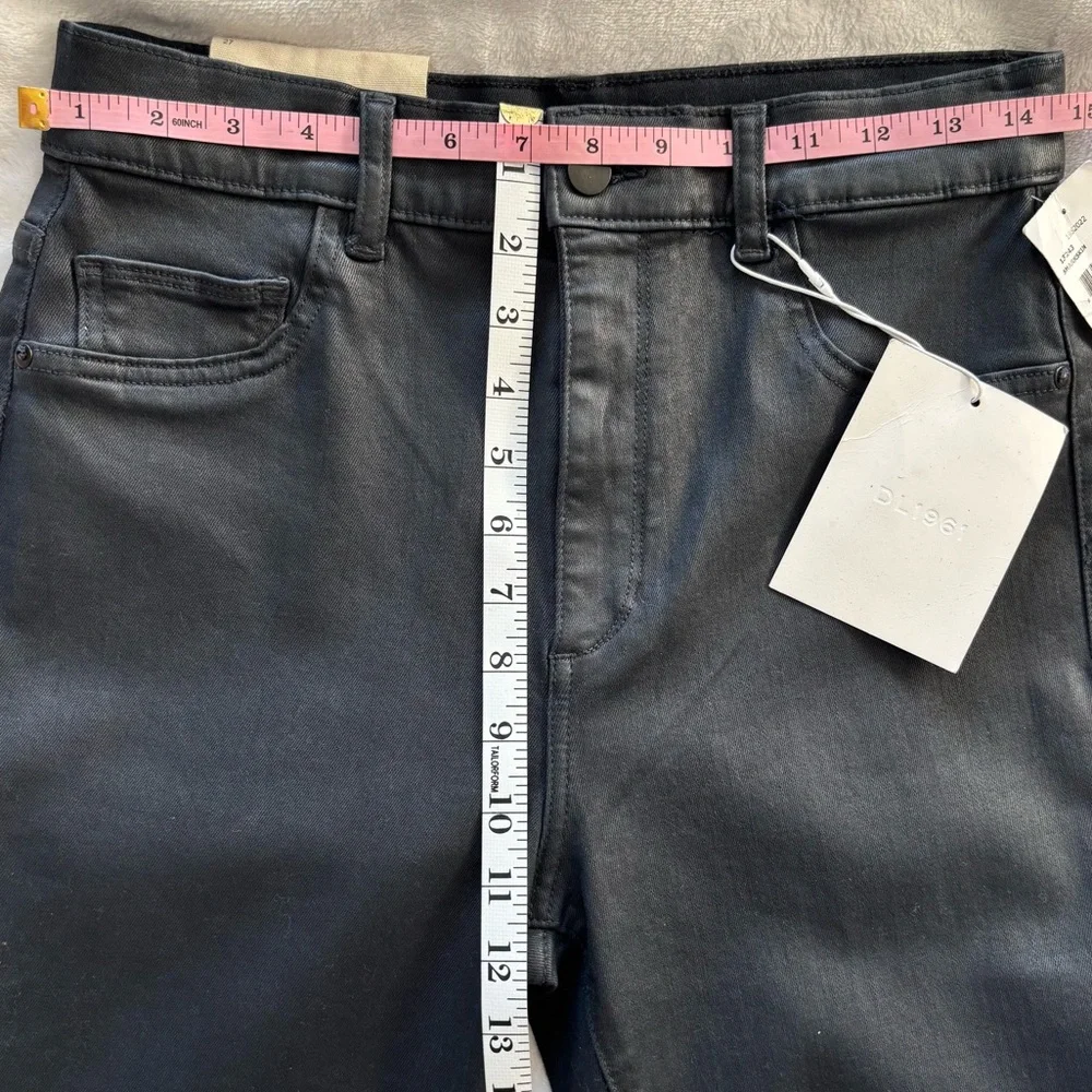 DL1961 Patti Straight High Rise Vintage Ankle Black Coated Vintage Jeans--27 - Picture 15 of 16